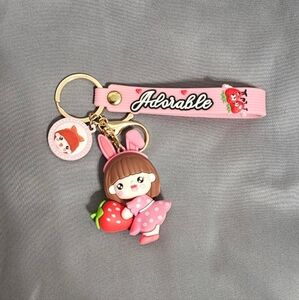 Adorable Pink Bunny Keychain Toy